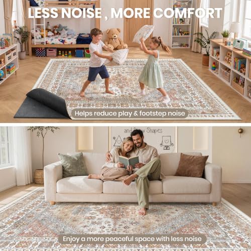 zesthome Rug Pad 5x7-1/4 Thick, Felt and Rubber Backing, Under Area Rug Protective Cushioned Pads, Keep Rugs Safe and in Place, Non Slip Rug Pads for Hardwood Floors and Finishes(5'x7', Black)