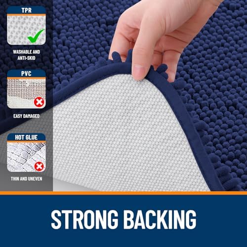 OLANLY Bathroom Rugs 35x24, Extra Soft Absorbent Chenille Bath Rugs