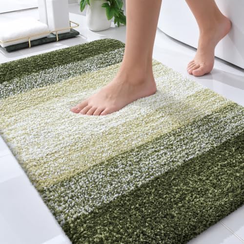 OLANLY Small Bathroom Rugs 24x16, Extra Soft Absorbent Microfiber Bath Rugs