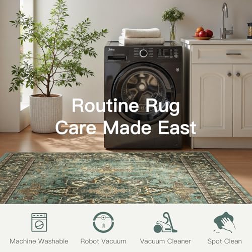 Lofus 6x9 Green Area Rugs for Bedroom Living Room, Vintage Boho Carpet