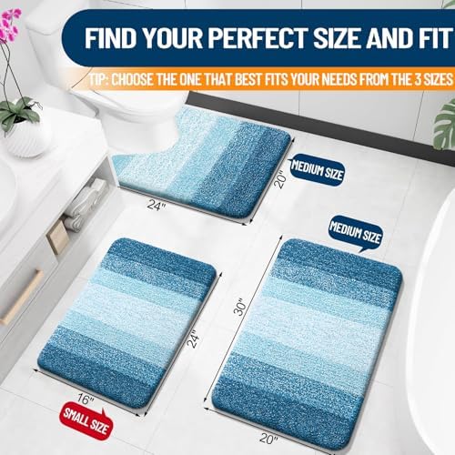 OLANLY Large Bathroom Rugs 44x32, Extra Soft Absorbent Microfiber Bath Rugs