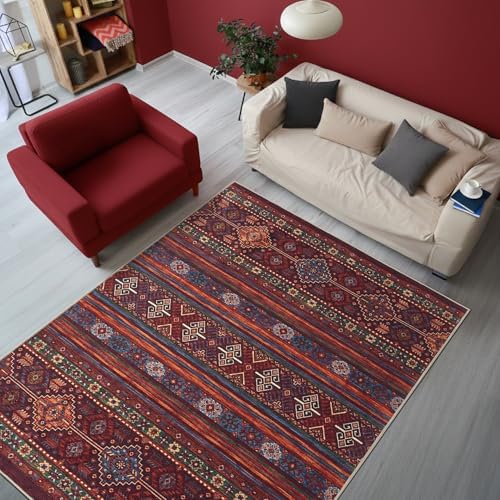Keen Home Design Vintage Washable Area Rug, Non-Slip Low Pile, 4x6