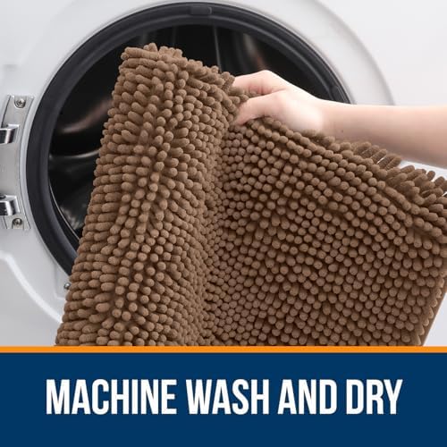 OLANLY Bathroom Runner Rugs 47x20, Extra Soft Absorbent Chenille Bath Rugs