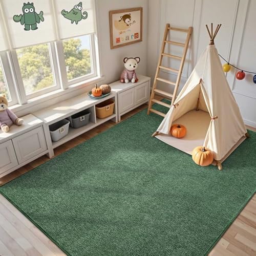 4x6 Green/White Area Rug Non-Slip Washable Soft for Bedroom Living Room