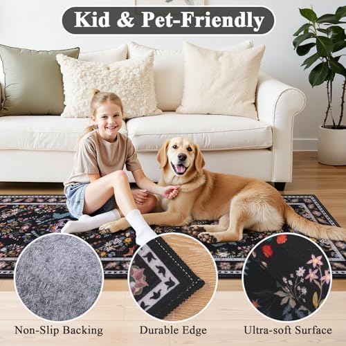 HEBE Hallway Runner Rug 2'x6', Washable Non Slip Kitchen Rug Runner