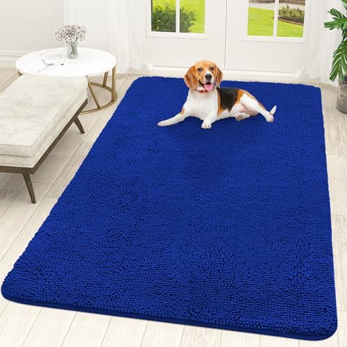 OLANLY Dog Door Mat for Muddy Paws 70x46, Super Absorbent Chenille Mud Mat