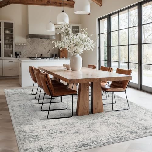 Rugxara Grey 6x9 Area Rugs Washable Rug for Living Room Dining Room Bedroom