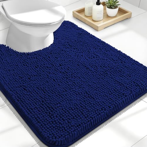OLANLY Toilet Rugs U-Shaped 24x20, Soft Absorbent Chenille Contour Rugs