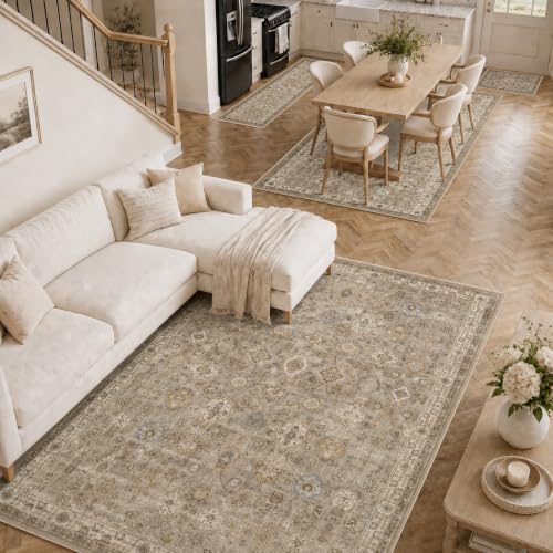 9x12 Area Rugs Washable Large Vintage Rug for Living Room Bedroom