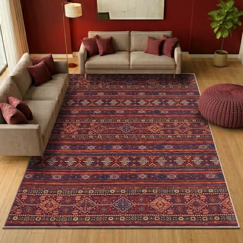Keen Home Design 10x14 Rug - Machine Washable Area Rug with Non-Slip Backing, Ideal for Living Room, Dining Room, Bedroom - Vintage, Easy Clean, Durable, Low Pile Rug - (9'7" x 14')