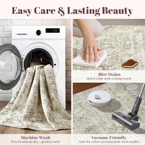 Homemate Washable Rug 2x6 Area Rugs - Vintage Rugs for Living Room