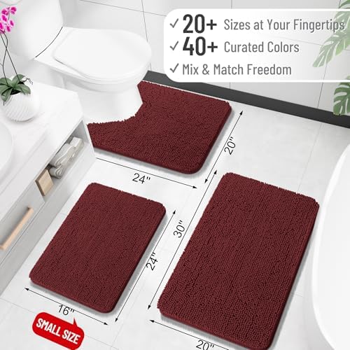 OLANLY Large Bathroom Rugs 44x32, Extra Soft Absorbent Chenille Bath Rugs