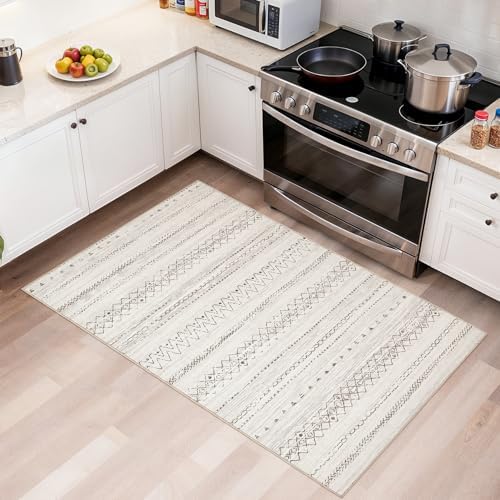 cotiled Washable 3x5 Entryway Rugs: Boho Moroccan Soft Small Rug