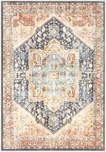 Keen Home Design Vintage Washable Area Rug, Non-Slip Low Pile, 9x12