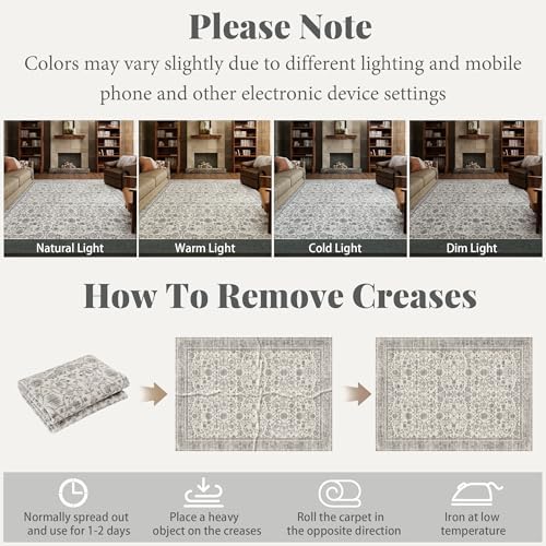 Machine Washable Rugs for Living Room: 9x12 Area Rugs for Bedroom