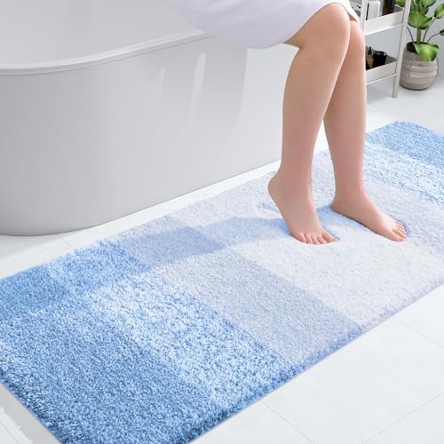 OLANLY Bathroom Runner Rug 59x24, Extra Soft Absorbent Microfiber Bath Rugs
