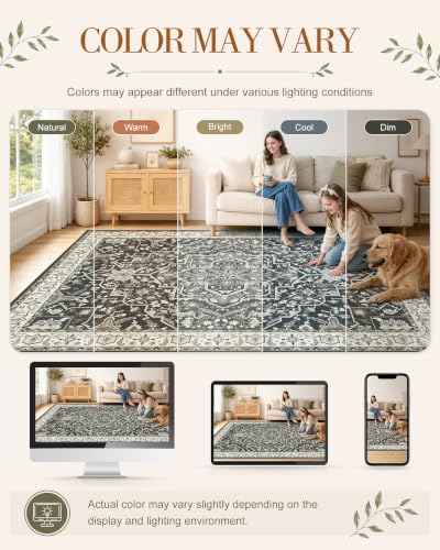OLANLY 3x4 Washable Accent Rug, Soft Non Slip Carpet for Entryway Bedside