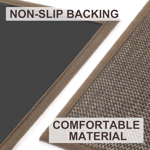 LEKEEPGO Large Door Mat 36"x59", Non Slip Washable Indoor Door Mat, Brown