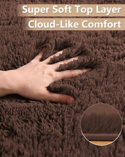 Smiry Area Rugs for Living Room Bedroom 5x7 ft, Fluffy Washable Carpet