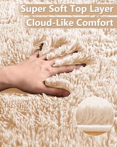 Smiry Area Rugs for Living Room Bedroom 6x9 ft, Fluffy Washable Carpet