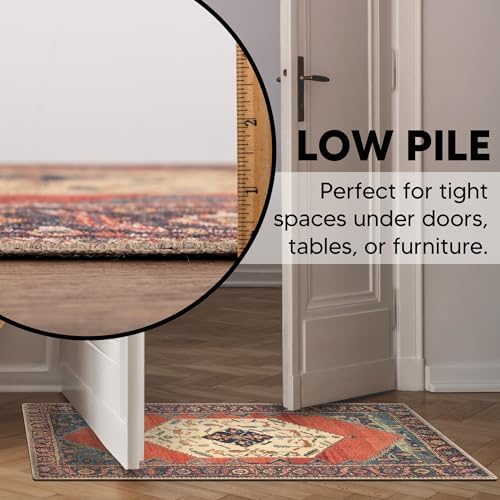 Keen Home Design Vintage Washable Entryway Rug, Non-Slip Low Pile, 2x3