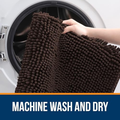 OLANLY Large Bathroom Rugs 59x35, Extra Soft Absorbent Chenille Bath Rugs