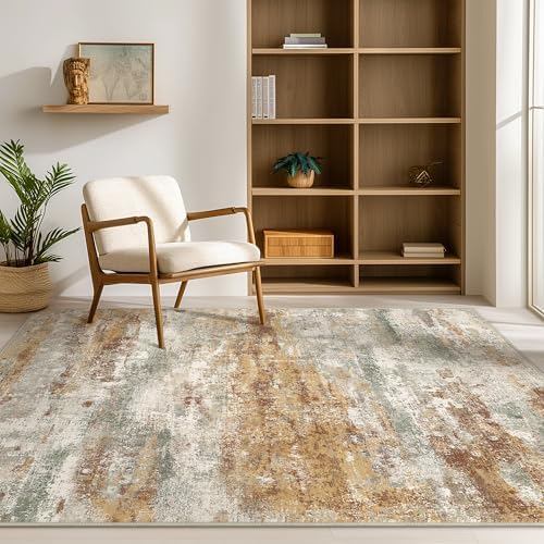 BEIMO Area Rugs 10x12 for Living Room, Orange Green Washable Abstract Rug