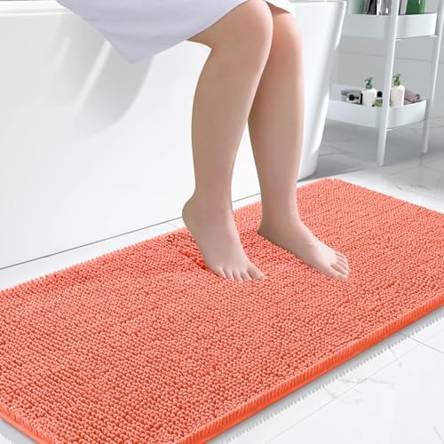 OLANLY Bathroom Runner Rugs 45x27, Extra Soft Absorbent Chenille Bath Rugs
