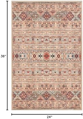 Keen Home Design Vintage Washable Entryway Rug, Non-Slip Low Pile, 2x3