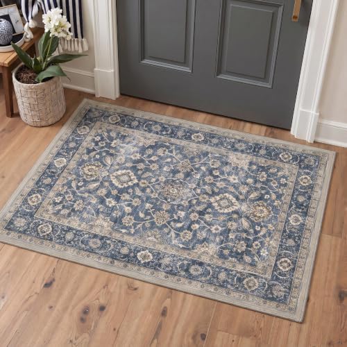 Bavni 2X5 Washable Hallway Runner Rug, Boho Vintage Non Slip