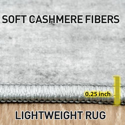 2'6''x8' Runner Rugs Washable Rug: Modern Abstract Black White Grey Carpet