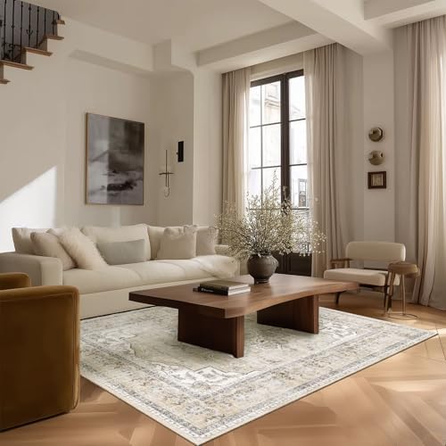3x5 Washable Area Rugs for Bedroom: Small Entryway Rug Non Slip Boho Carpet