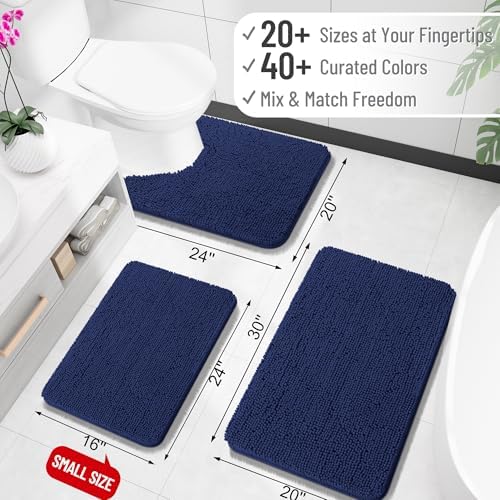 OLANLY Bathroom Runner Rugs 47x20, Extra Soft Absorbent Chenille Bath Rugs