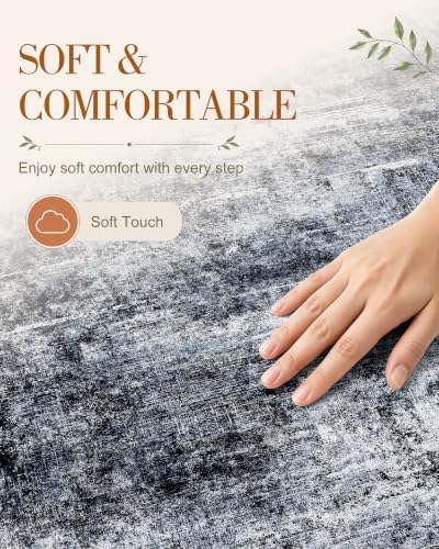 OLANLY 5x7 Washable Area Rug, Soft Non Slip Carpet for Bedroom Living Room