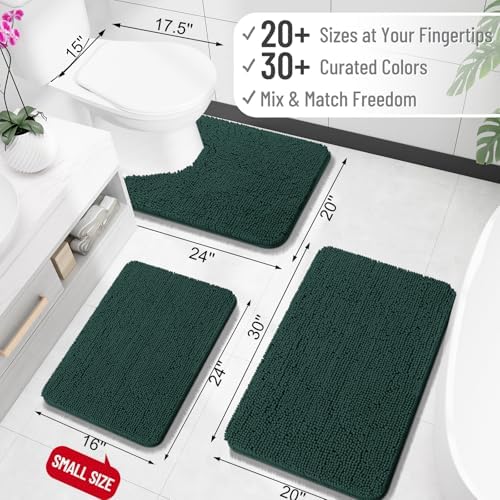 OLANLY Small Bathroom Rugs 30x18, Extra Soft Absorbent Chenille Bath Rugs