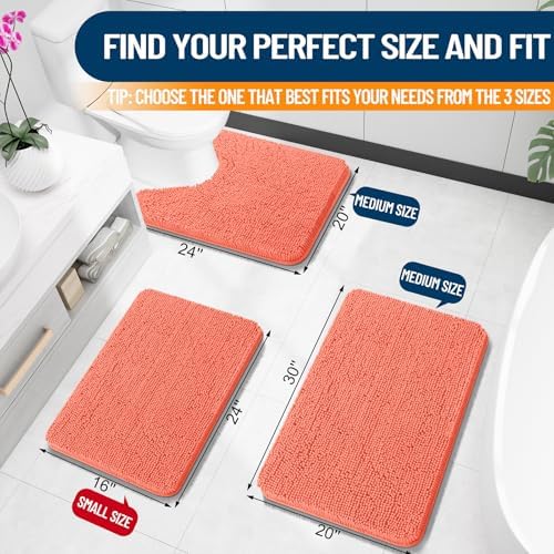 OLANLY Bathroom Rugs 30x20, Extra Soft Absorbent Chenille Bath Rugs
