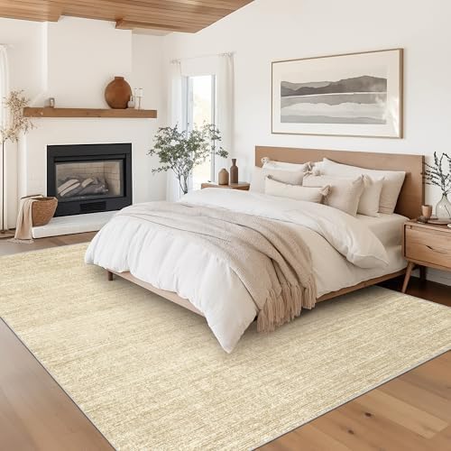 Valenrug 6x9 Area Rugs Non Slip, Large Washable Rugs for Living Room, Tan