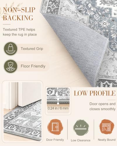 OLANLY 10x12 Washable Area Rug, Soft Non Slip Carpet for Living Room