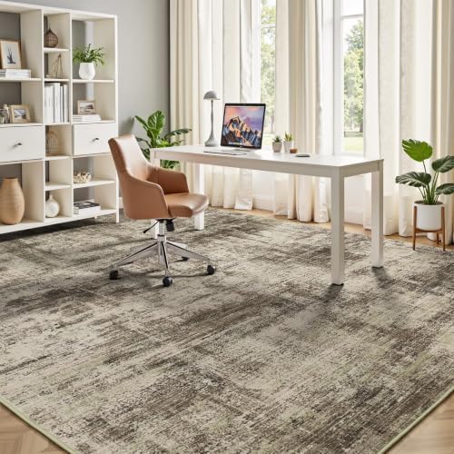 Lofus 8x10 Area Rug for Living Room, Abstract Washable Large Rugs, Brown