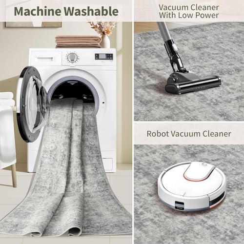 Rugxara 3x5 Rug for Entryway Bedroom Washable Area Rugs Carpet, Grey