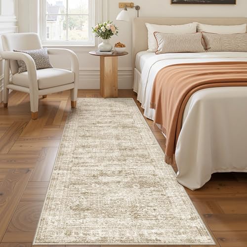 2'6 x 8' Runner Rug Non Slip,Washable Kitchen Rugs,Brown