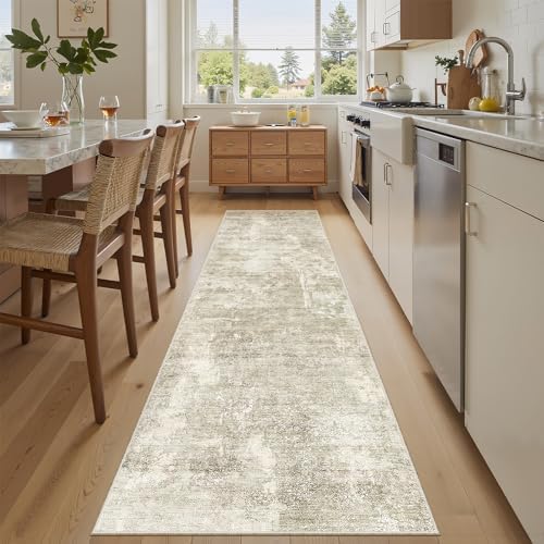 Soalmost Abstract Runner Rug 2x8 Hallway Kitchen Runners Beige/Gray