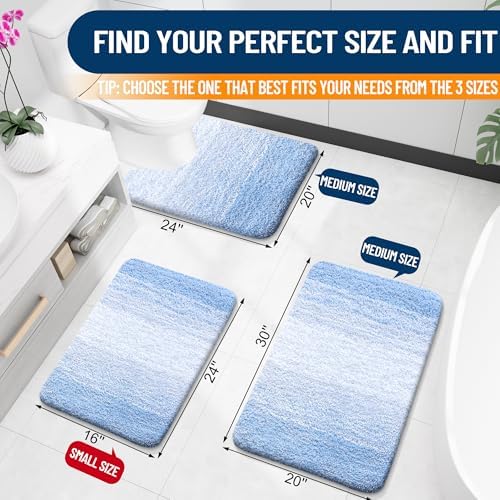 OLANLY Bathroom Runner Rug 40x20, Extra Soft Absorbent Microfiber Bath Rugs
