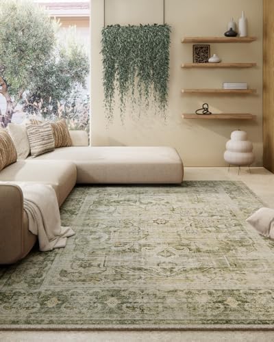 Machine Washable Living Room Rug: 5x7 Area Rugs for Bedroom Non Slip Carpet