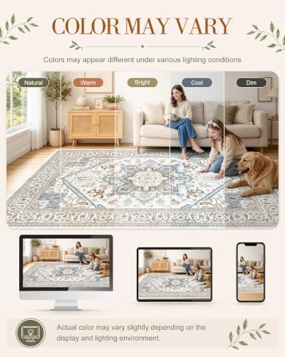 OLANLY 2x3 Washable Small Rug Non Slip Indoor Door Mat for Entryway Bedside