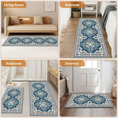 3 Piece Kitchen Rugs Set, Non Slip Washable Floor Mats with Water Absorbent