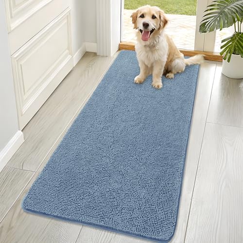 OLANLY Dog Door Mat for Muddy Paws 70x32, Super Absorbent Chenille Mud Mat