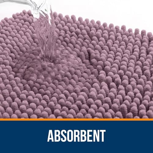 OLANLY Toilet Rugs U-Shaped 24x20, Soft Absorbent Chenille Contour Rugs