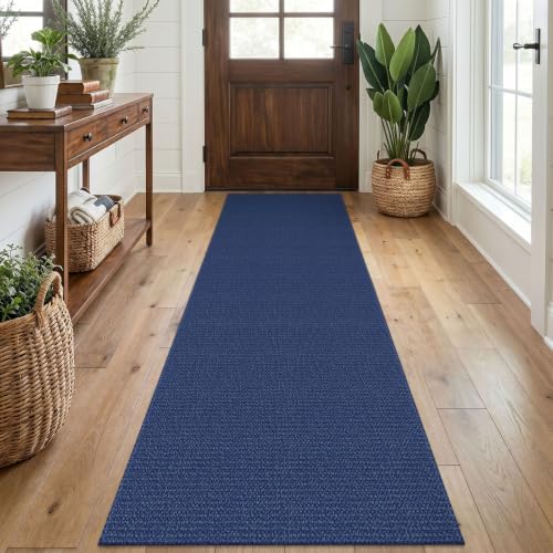 EARTHALL Washable Runner Rug, Non Slip Kitchen Rug, 2x7 Ft, Heathered Blue