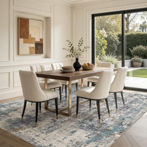 DMOYEST Area Rug Living Room Rugs 10x14 Washable Abstract Carpet